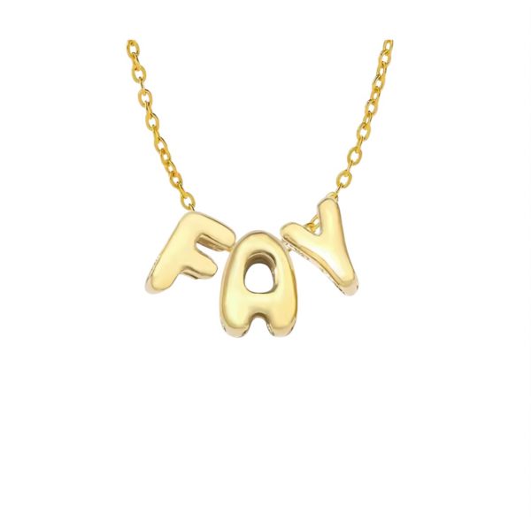 collar letras nombre personalizado globo dorado okami joyeria mexico queretaro